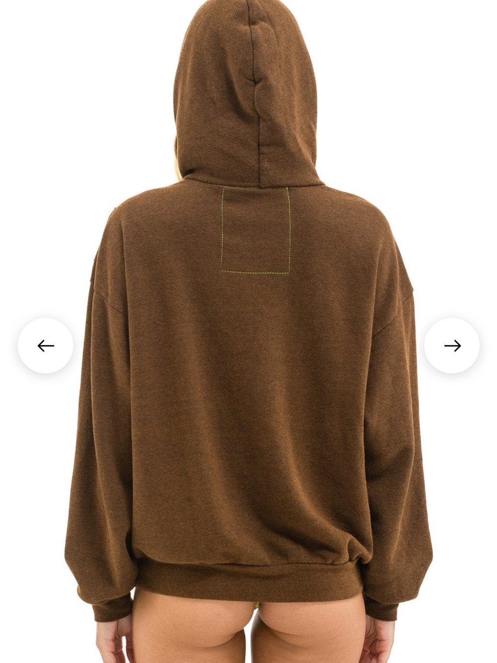 Aviator Nation Brown Hoodie with Rainbow Stripe and Blue Logo - Picture 2 of 3